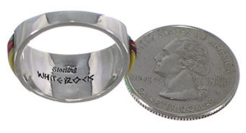 Sterling Silver Jewelry Multicolor WhiteRock Ring Size 6-1/2 RS34598