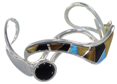 Multicolor Inlay And Silver Southwest Bracelet TX40251