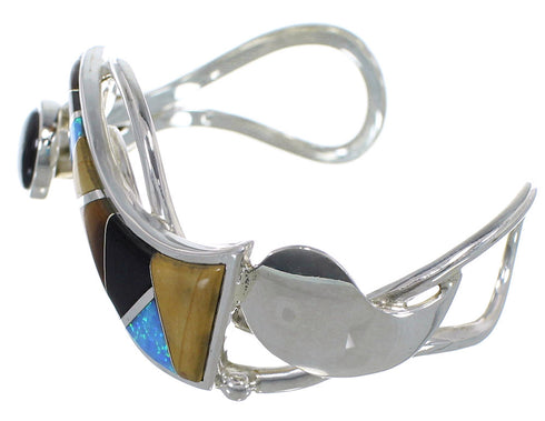 Multicolor Inlay And Silver Southwest Bracelet TX40251