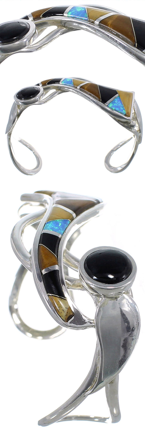 Multicolor Inlay And Silver Southwest Bracelet TX40251