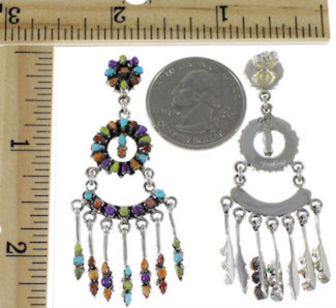 Multicolor Southwest Sterling Silver Earrings EX32257