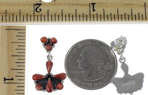 Southwestern Red Oyster Genuine Sterling Silver Earrings BW62570