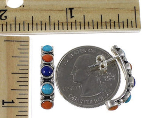 Sterling Silver Jewelry Multicolor Post Hoop Earrings NS51010