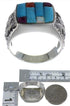 Sterling Silver Turquoise Multicolor Inlay Ring Size 11-1/4 HS29586