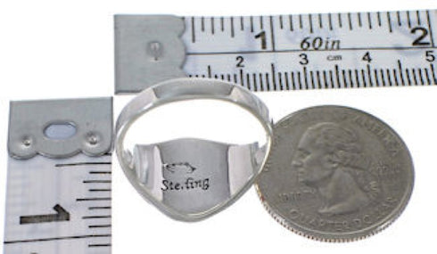 Southwestern Multicolor Inlay Silver Ring Size 6-3/4 MX23452