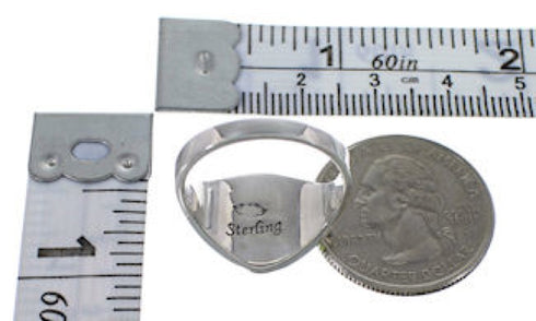 Southwestern Sterling Silver Opal Inlay Ring Size 7-3/4 MX23527