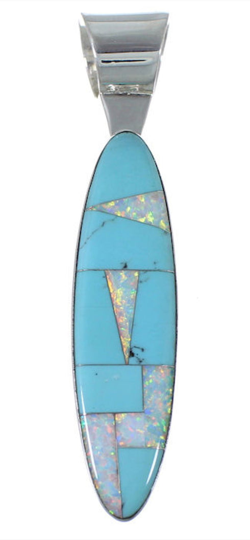 Genuine Sterling Silver Turquoise Opal Pendant MX22263