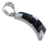 Sterling Silver Mother Of Pearl Black Jade Jewelry Pendant RS42803