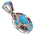Turquoise Red Oyster Shell Multicolor Sterling Silver Pendant AW70039