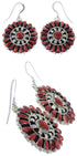Red Oyster Shell Authentic Sterling Silver Link Necklace Earrings Set NS28711