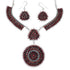 Sterling Silver Jewelry Red Oyster Shell Link Necklace Set NS34983