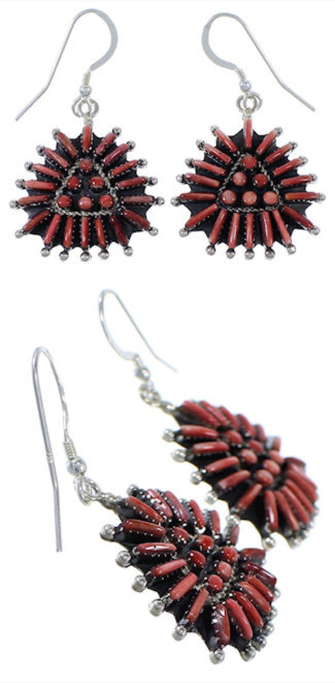 Sterling Silver Jewelry Red Oyster Shell Link Necklace Set NS34983