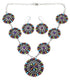Sterling Silver Turquoise Multicolor Link Necklace Set Jewelry NS28736