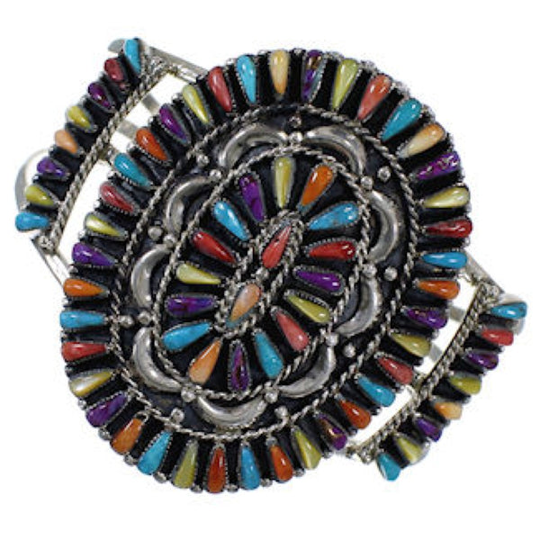 Multicolor And Turquoise Sterling Silver Bracelet BW70919