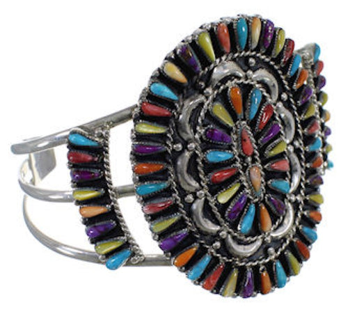 Multicolor And Turquoise Sterling Silver Bracelet BW70919