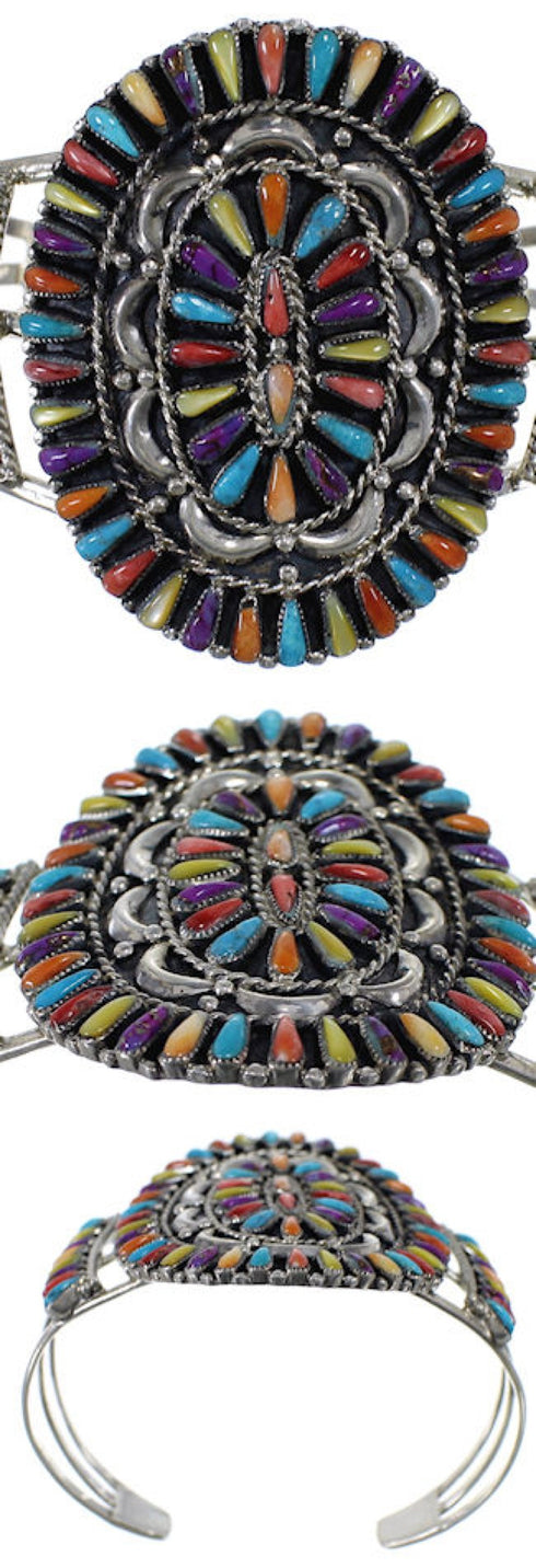 Multicolor And Turquoise Sterling Silver Bracelet BW70919