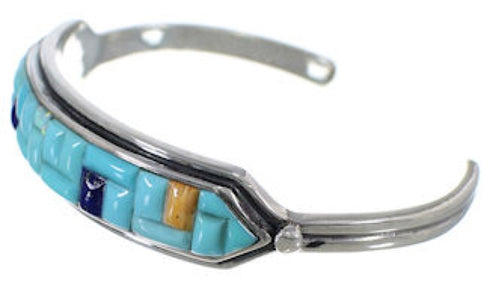 Multicolor Inlay Jewelry Sterling Silver Cuff Bracelet NS33271