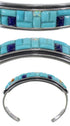 Multicolor Inlay Jewelry Sterling Silver Cuff Bracelet NS33271