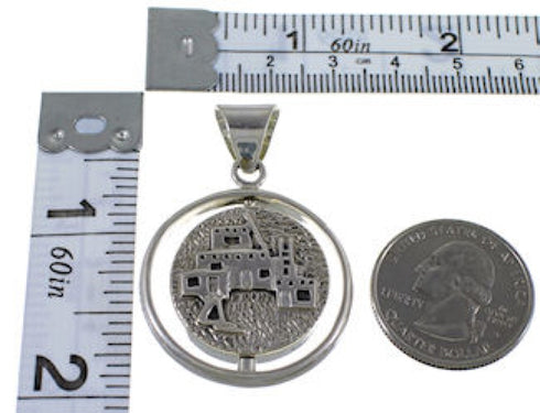Native American Design Multicolor Silver Reversible Pendant RS41519