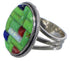 Silver Mojave Turquoise Multicolor Ring Size 6-3/4 Jewelry NS43874