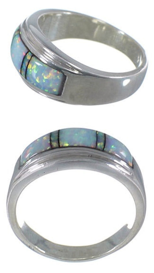 Southwest Opal Sterling Silver Ring Size 7-3/4 MW64412
