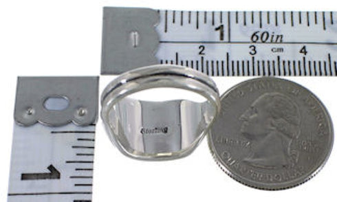 Opal Inlay Southwestern Silver Ring Size 5-3/4 BW72456