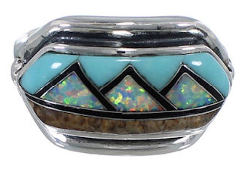 Multicolor Inlay Jewlery Silver Southwest Ring Size 5-1/2 BW72393