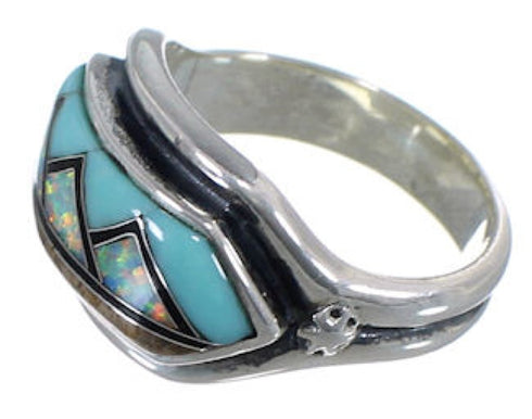 Multicolor Inlay Jewlery Silver Southwest Ring Size 5-1/2 BW72393