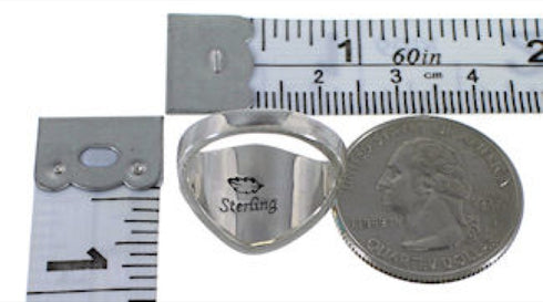 Sterling Silver Turquoise Multicolor Inlay Ring Size 5-1/2 RS35714