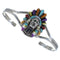 Multicolor Inlay And Sterling Silver Chief Head Bracelet BW70166