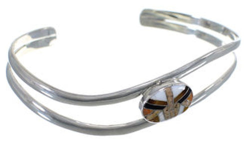 Multicolor Cuff Bracelet Sterling Silver Jewelry CW64977