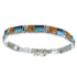 Multicolor Inlay Genuine Sterling Silver Link Bracelet EX28092