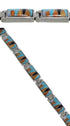 Multicolor Inlay And Genuine Silver Link Bracelet GS60541