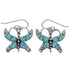 Turquoise Opal Inlay Butterfly Sterling Silver Earrings JW63152