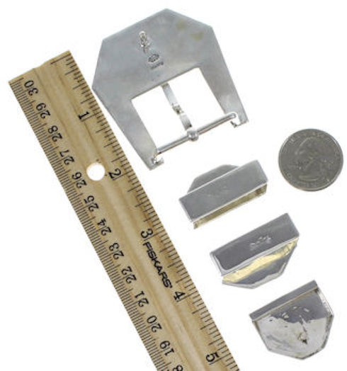 Multicolor Inlay Sterling Silver Ranger Belt Buckle GS57058