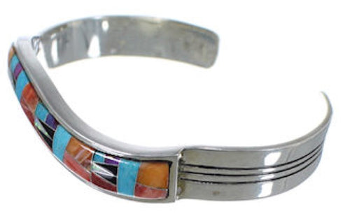 Multicolor Sterling Silver Turquoise Jewelry Cuff Bracelet AW70307