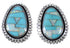 Southwest Turquoise And Opal Silver Post Earrings FX32861