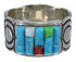 Turquoise Multicolor Inlay Sterling Silver Ring Size 11-3/4 JX38371