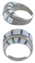 White Inlay Opal Sterling Silver Southwest Ring Size 7-3/4 JX38391