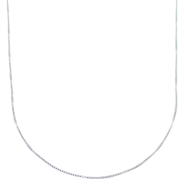 Genuine Sterling Silver Italian Box Chain 18" Necklace UX39569