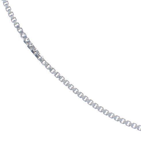 Genuine Sterling Silver Italian Box Chain 18" Necklace UX39569
