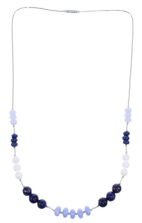 Multicolor Bead Jewelry Liquid Silver Necklace PX41003