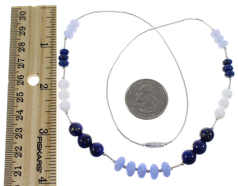 Multicolor Bead Jewelry Liquid Silver Necklace PX41003
