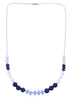 Liquid Silver And Multicolor Bead Necklace PX41004