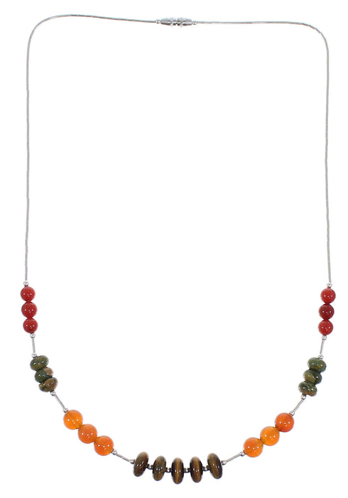 Multicolor Bead Liquid Silver Necklace Jewelry PX41097