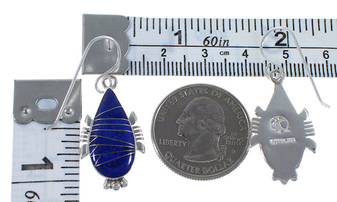Sterling Silver Southwest Lapis Earrings EX44197