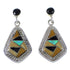 Multicolor Inlay And Sterling Silver Earrings EX41215