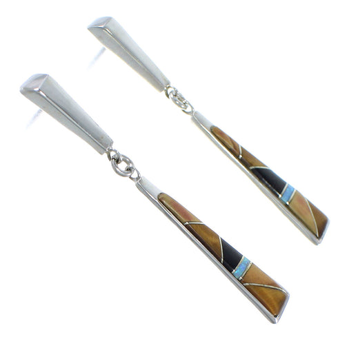 Tiger Eye And Multicolor Inlay Earrings EX41221