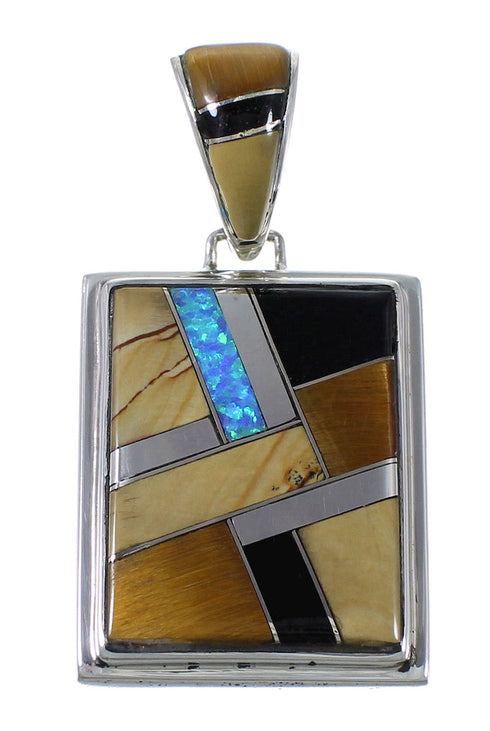 Tiger Eye And Multicolor Reversible Pendant EX41268