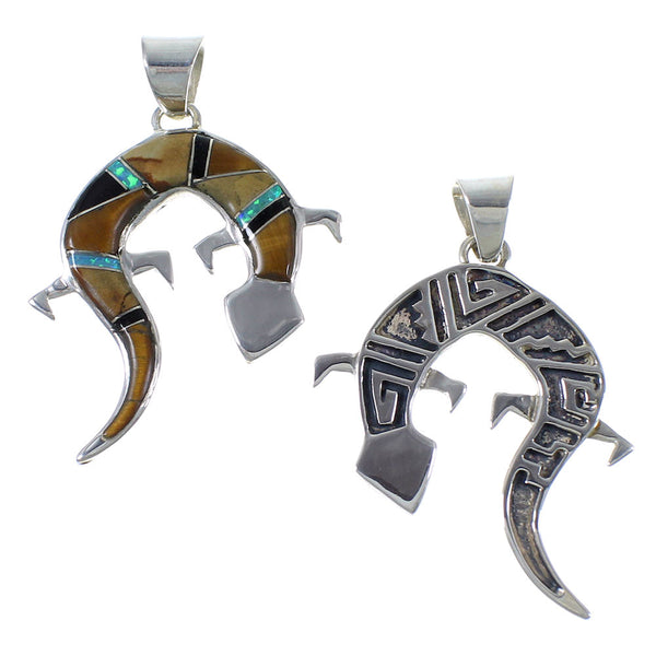 Multicolor Lizard Reversible Pendant EX41270